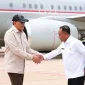 Wakil Gubernur Kalimantan Barat Krisantus Kurniawan menyambut kedatangan Menhan Sjafrie Sjamsoeddin di Bandara Supadio, Kabupaten Kubu Raya.