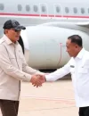 Wakil Gubernur Kalimantan Barat Krisantus Kurniawan menyambut kedatangan Menhan Sjafrie Sjamsoeddin di Bandara Supadio, Kabupaten Kubu Raya.