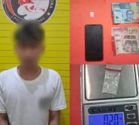 Polisi mengamankan barang bukti sabu seberat 0,20 gram dari pria yang diduga menjadi kurir narkoba di Belitang Hilir, Sekadau. (foto: Res-Sekadau)