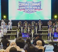 Suasana pelaksanaan Lomba Cerdas Cermat Empat Pilar MPR RI 2026 tingkat Kalimantan Barat.