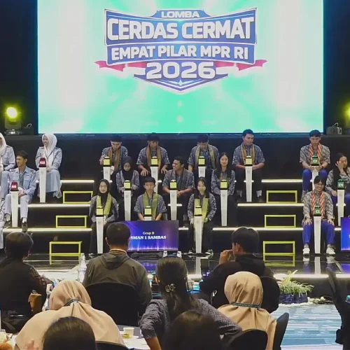 Suasana pelaksanaan Lomba Cerdas Cermat Empat Pilar MPR RI 2026 tingkat Kalimantan Barat.