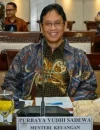 Menteri Keuangan Purbaya Yudhi Sadewa saat menyampaikan KEM PPKF 2027 dalam rapat kerja bersama Komisi XI DPR RI di Jakarta.