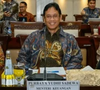 Menteri Keuangan Purbaya Yudhi Sadewa saat menyampaikan KEM PPKF 2027 dalam rapat kerja bersama Komisi XI DPR RI di Jakarta.