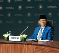 Menlu RI Sugiono berbicara dalam Pertemuan Tingkat Menteri mengenai Palestina di Istanbul, menegaskan dukungan Indonesia untuk perdamaian Gaza berlandaskan mandat PBB. (instagram.com/sugiono_56)