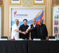 Menpora Erick Thohir umumkan target 85 emas untuk Indonesia di SEA Games Thailand 2025. (kemenpora.go.id)