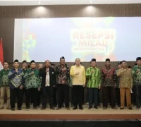 Sekda Kalbar Harisson menyampaikan sambutan pada Resepsi Milad Muhammadiyah ke-113 Kalimantan Barat di Aula ITEKES Muhammadiyah Pontianak. (MC Kalbar)