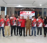 Wagub Kalbar Krisantus Kurniawan saat Muskab Perbakin Kubu Raya dan menekankan pengembangan atlet menembak.