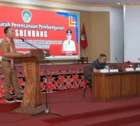 Wagub Kalbar Krisantus Kurniawan saat menghadiri Musrenbang RKPD Kabupaten Landak Tahun 2027 di Aula Kantor Bupati Landak, (6/4/2026).