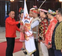 Wagub Kalbar Krisantus Kurniawan saat menghadiri Paskah dan pengukuhan pengurus BRPD di Pendopo Gubernur.