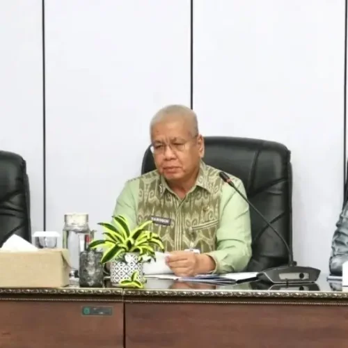 Sekda Kalbar Harisson saat audiensi dengan Golden Gate Education terkait program peningkatan SDM go global di Kalimantan Barat.