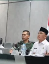 Gubernur Kalbar Ria Norsan mengikuti evaluasi penanganan karhutla Kalbar.