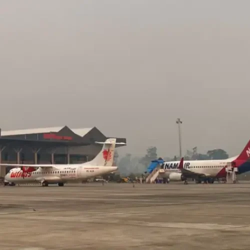 Kabut asap akibat karhutla mengganggu jarak pandang dan operasional penerbangan di sejumlah Bandara. (Foto: Kemenhub)