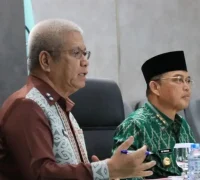 Gubernur Kalbar Ria Norsan mengikuti validasi pengukuran IPKD dari Kantor Gubernur Kalbar.