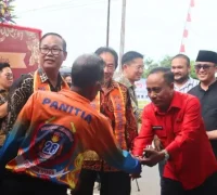 Wakil Gubernur Kalbar Krisantus Kurniawan menghadiri perayaan HUT ke-5 Damkar Bhakti 28 di Posko Utama Kota Pontianak.