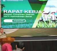 Gubernur Kalbar Ria Norsan memimpin rapat kerja HKTI Kalbar dan mendorong anak muda mengembangkan bisnis pertanian.