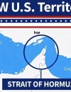 Donald Trump mengunggah peta Selat Hormuz yang ditandai sebagai wilayah Amerika Serikat.