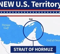 Donald Trump mengunggah peta Selat Hormuz yang ditandai sebagai wilayah Amerika Serikat.