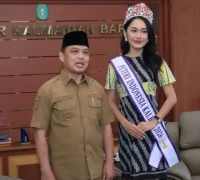 Gubernur Kalbar Ria Norsan menerima audiensi Anggelia Mercyana yang akan mewakili Kalbar di ajang Puteri Indonesia 2026, Senin (30/3/2026).