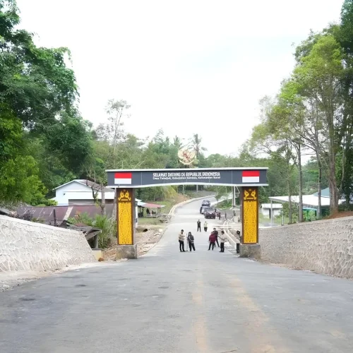 Border Temajuk-Teluk Melano, Sambas, yang resmi dibuka pada Agustus 2026 sebagai jalur perlintasan Indonesia-Malaysia.