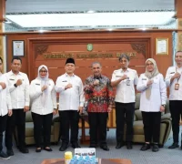 Gubernur Kalbar Ria Norsan menerima kunjungan Kepala Kanwil ATR/BPN Kalbar Nurhadi Putra di Pontianak.