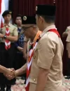 Ria Norsan saat dilantik sebagai Ketua Mabida Gerakan Pramuka Kalimantan Barat oleh Ketua Kwarnas Budi Waseso di Balai Petitih Kantor Gubernur Kalbar.