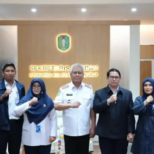Sekda Kalbar Harisson bersama STMKG bahas kuota afirmasi putra daerah Kalbar di Kantor Sekda Kalbar, Rabu (1/4/2026).