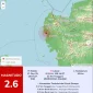 Peta episenter gempa M2.6 di wilayah Mempawah Kalimantan Barat menurut BMKG. (BMKG Kalbar)