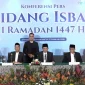 Menteri Agama Nasaruddin Umar mengumumkan hasil Sidang Isbat 1 Ramadan 1447 H yang digelar di Hotel Borobudur Jakarta, Selasa (17/2/2026) malam.