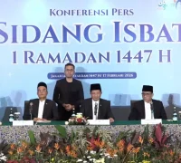 Menteri Agama Nasaruddin Umar mengumumkan hasil Sidang Isbat 1 Ramadan 1447 H yang digelar di Hotel Borobudur Jakarta, Selasa (17/2/2026) malam.