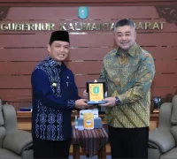 Gubernur Ria Norsan menerima audiensi PT Pelabuhan Indonesia membahas percepatan tol Pelabuhan Kijing.