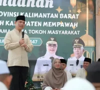 Gubernur Ria Norsan menghadiri Safari Ramadan di Mempawah, Sabtu (28/2/2026).
