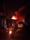 kebakaran permukiman di Jalan Parwasal Pontianak, Rabu malam (25/3/2026).