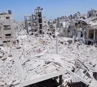 Kerusakan bangunan di Rafah, Gaza, setelah serangan dalam konflik Israel-Palestina. (Foto: x.com/MedicalAidPal)