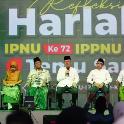 Sekda Kalbar Harisson memberikan sambutan pada Refleksi Harlah ke-72 IPNU dan IPPNU di Pontianak.