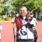 Sekda Kubu Raya Yusran Anizam usai memberikan sambutan saat pelepasan kontingen Popda 2026.