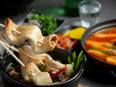 Semangkuk Odeng kuah Korea hangat dengan tusuk eomuk dan kaldu gurih. (idn.freepik.com/penulis/jcomp)