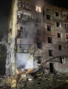Serangan rudal dan drone Rusia menghantam Kyiv, Ukraina.