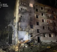 Serangan rudal dan drone Rusia menghantam Kyiv, Ukraina.