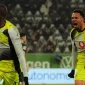 Serhou Guirassy merayakan gol penentu kemenangan Borussia Dortmund ke gawang Wolfsburg.
