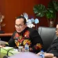 Bupati Sujiwo saat melakukan kunjungan kerja ke Kementerian Agraria dan Tata Ruang/Badan Pertanahan Nasional terkait sinkronisasi data sawah Kubu Raya.