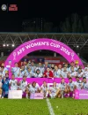 Timnas Putri Indonesia merayakan gelar juara Piala AFF Wanita 2026 setelah mengalahkan Laos 5-0 di final Kuala Lumpur.