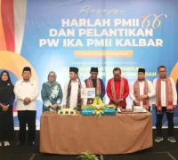Krisantus Kurniawan saat menghadiri Harlah ke-66 PMII di Kubu Raya.