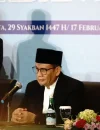 Wamenag R. Muhammad Syafi'i memberikan keterangan usai Sidang Isbat Ramadan 1447 H di Jakarta.