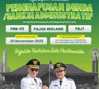 Flyer penghapusan denda/sanksi administratif PBB-P2, Pajak Reklame dan PBJT.