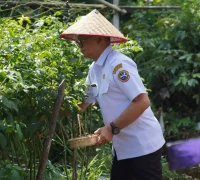 Wali Kota Pontianak Edi Rusdi Kamtono memanen cabai yang dilaksanakan secara serentak dengan Kabupaten Kubu Raya dan Kabupaten Mempawah di wilayah masing-masing.