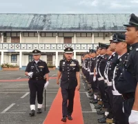 Komisaris Polisi Sarawak Datuk Zainal Abdullah menyampaikan capaian penegakan hukum kasus narkoba dan statistik kejahatan pada rapat bulanan di IPK Sarawak