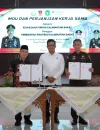 Gubernur Kalbar Ria Norsan dan Kajati Emilwan Ridwan menandatangani MoU pemidanaan modern dan humanis di Aula Kejati Kalbar Pontianak.