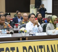 Wakil Wali Kota Pontianak Bahasan saat menghadiri rapat koordinasi lintas sektoral yang digelar Polresta Pontianak.