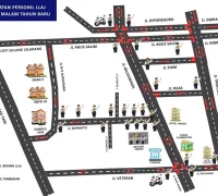 Layout rekayasa lalu lintas yang akan diterapkan pada malam pergantian tahun di Kota Pontianak.