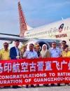 Peluncuran rute internasional Batik Air Kuching–Guangzhou di Bandara Kuching.
